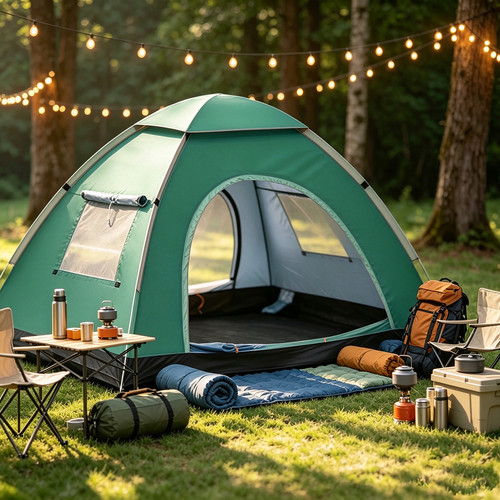 Man person pop - up, tent